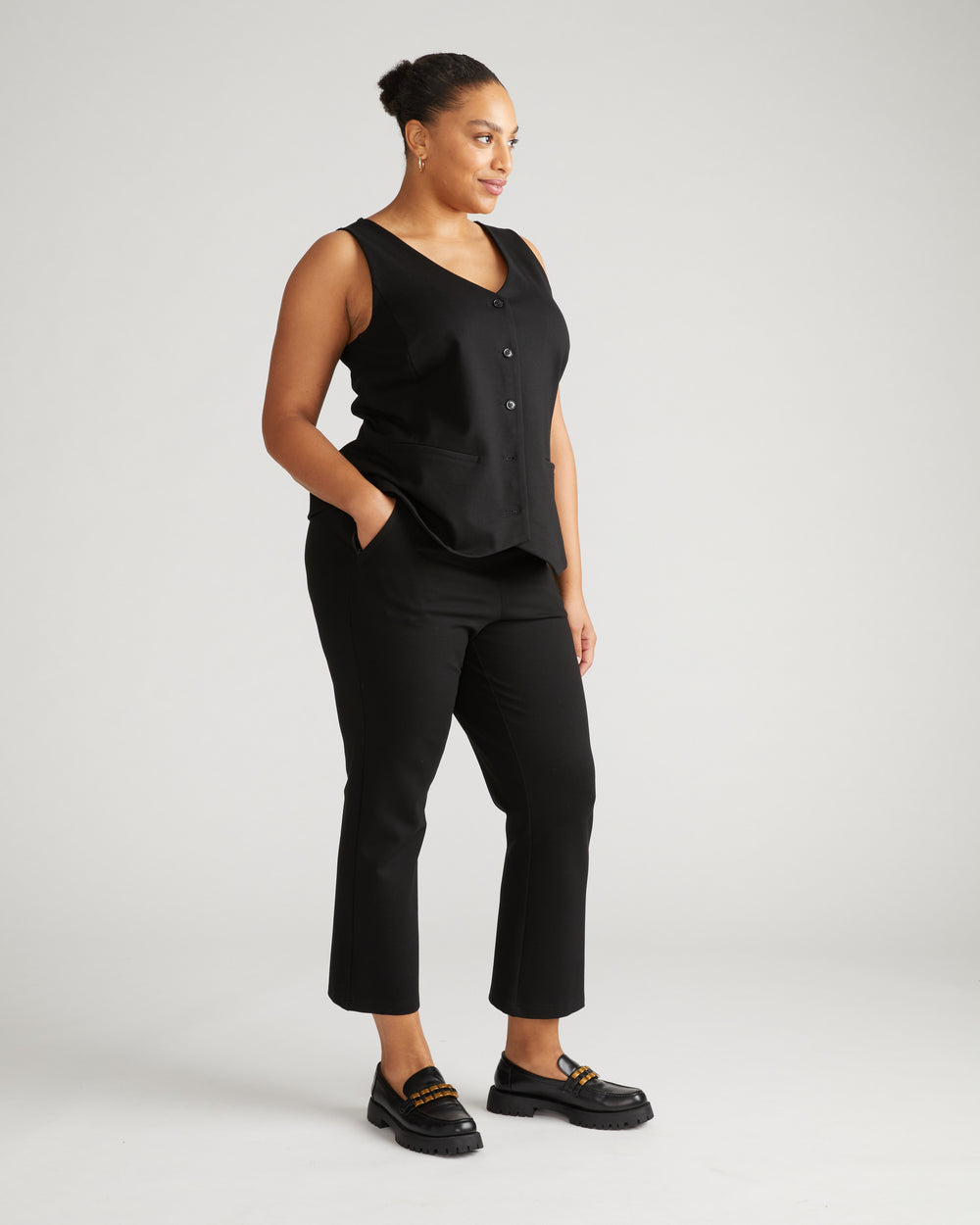 Amaya Ponte Kick Flare Pants - Black