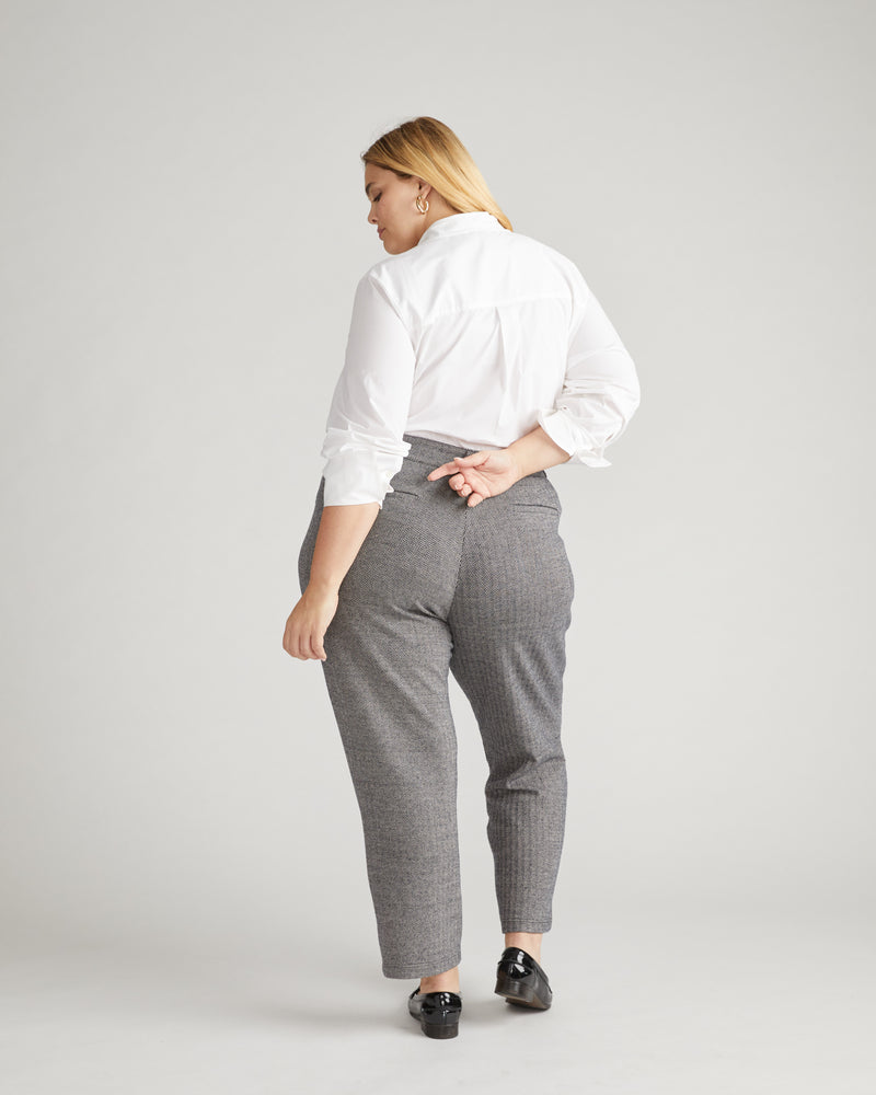 Cigarette Ponte Pants - Herringbone Tweed