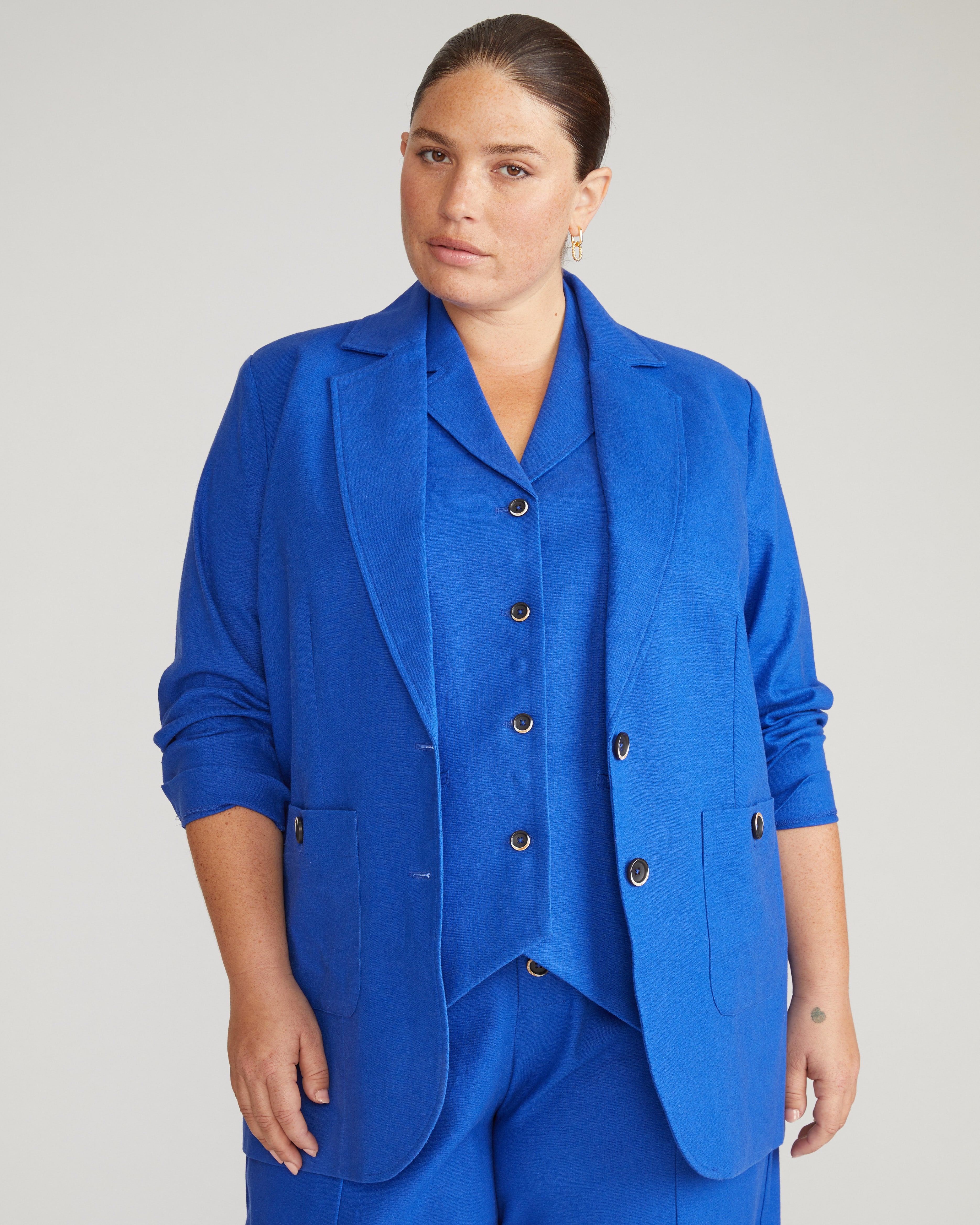 Coastal Linen Blazer - Ultramarine