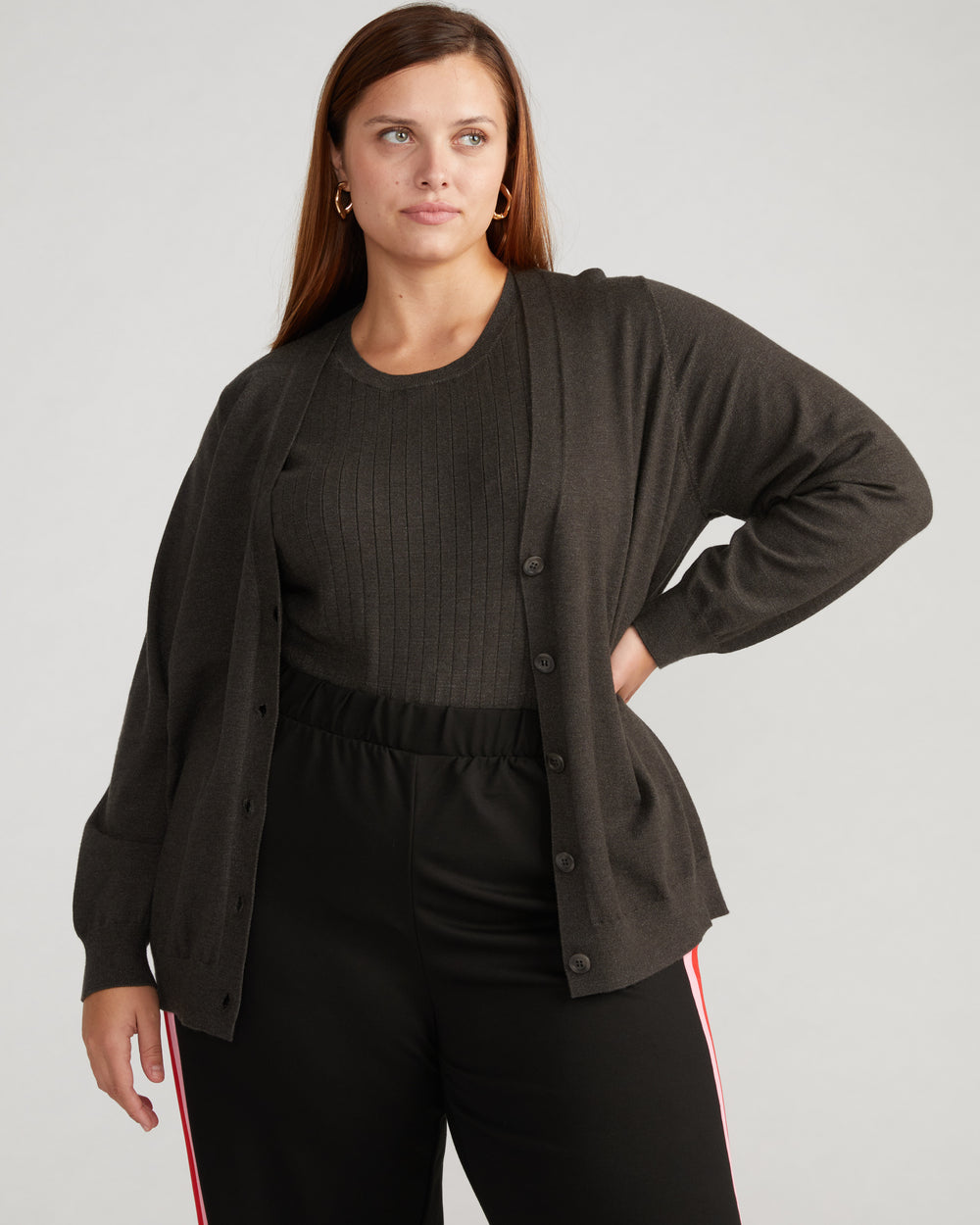 Savvy Fine Knit Cardigan - Graphite