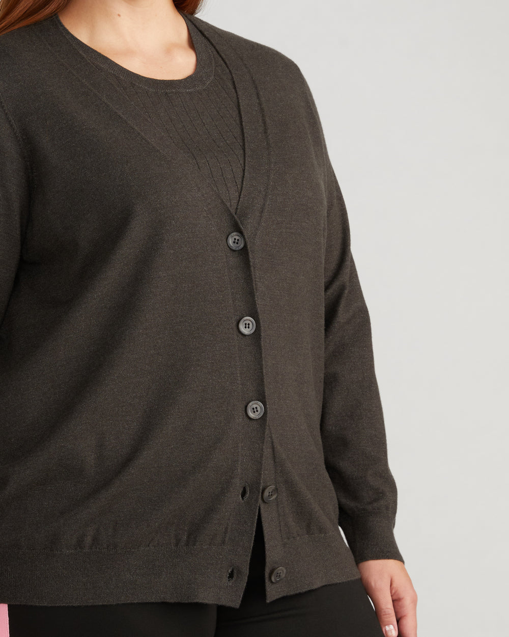 Savvy Fine Knit Cardigan - Graphite