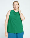 Crepe Jersey Cowl Tank Blouse - Jardin