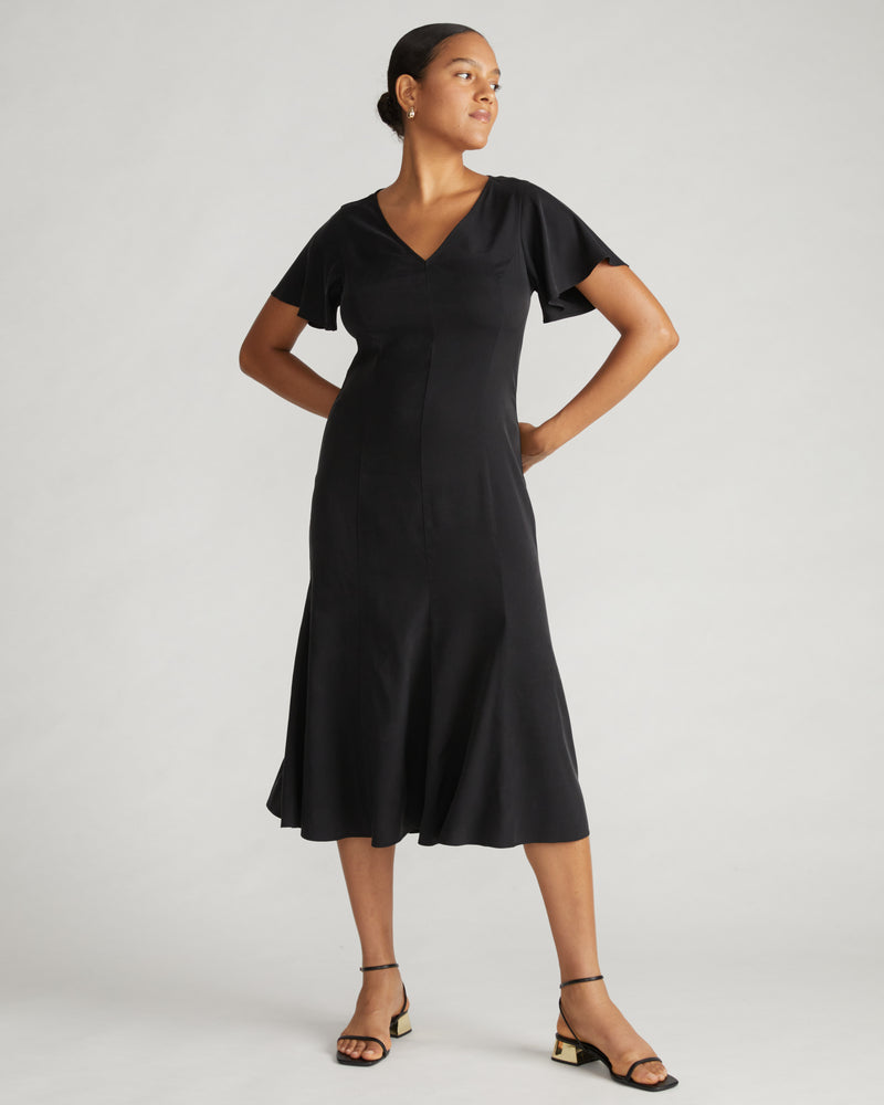 Solstice Cooling Stretch Cupro Dress - Black