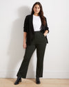 Pull On Bootcut Ponte Pants - Forest Houndstooth