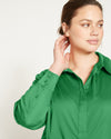 Elbe Popover Stretch Poplin Shirt Classic Fit - Kelly Green