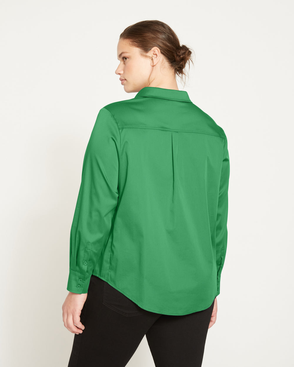 Elbe Popover Stretch Poplin Shirt Classic Fit - Kelly Green