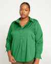 Elbe Popover Stretch Poplin Shirt Classic Fit - Kelly Green