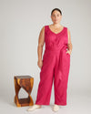 Matilda Linen Jumpsuit - Cerise