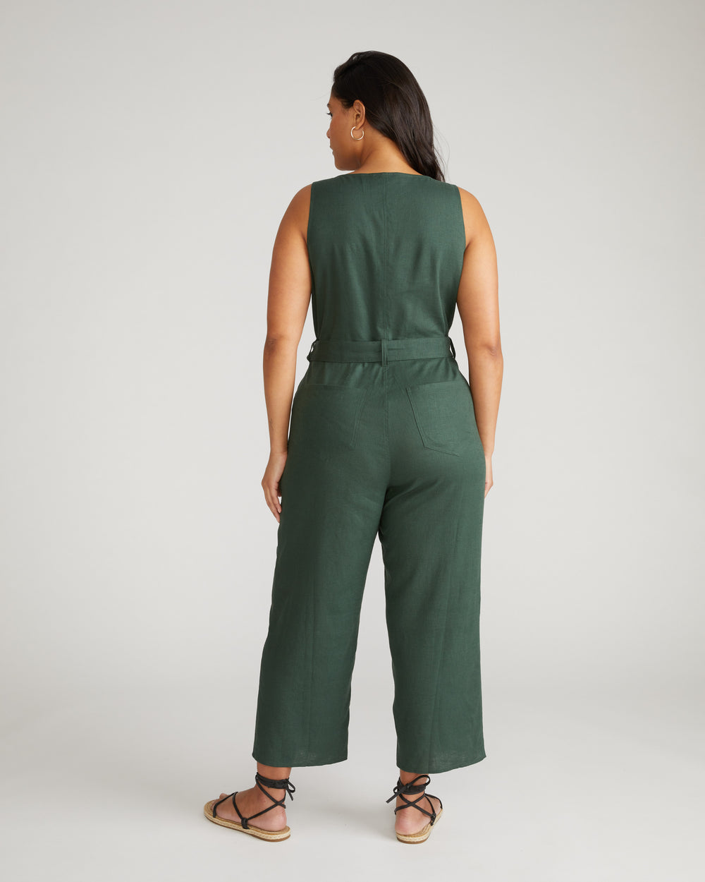 Matilda Linen Jumpsuit - Luscious Green