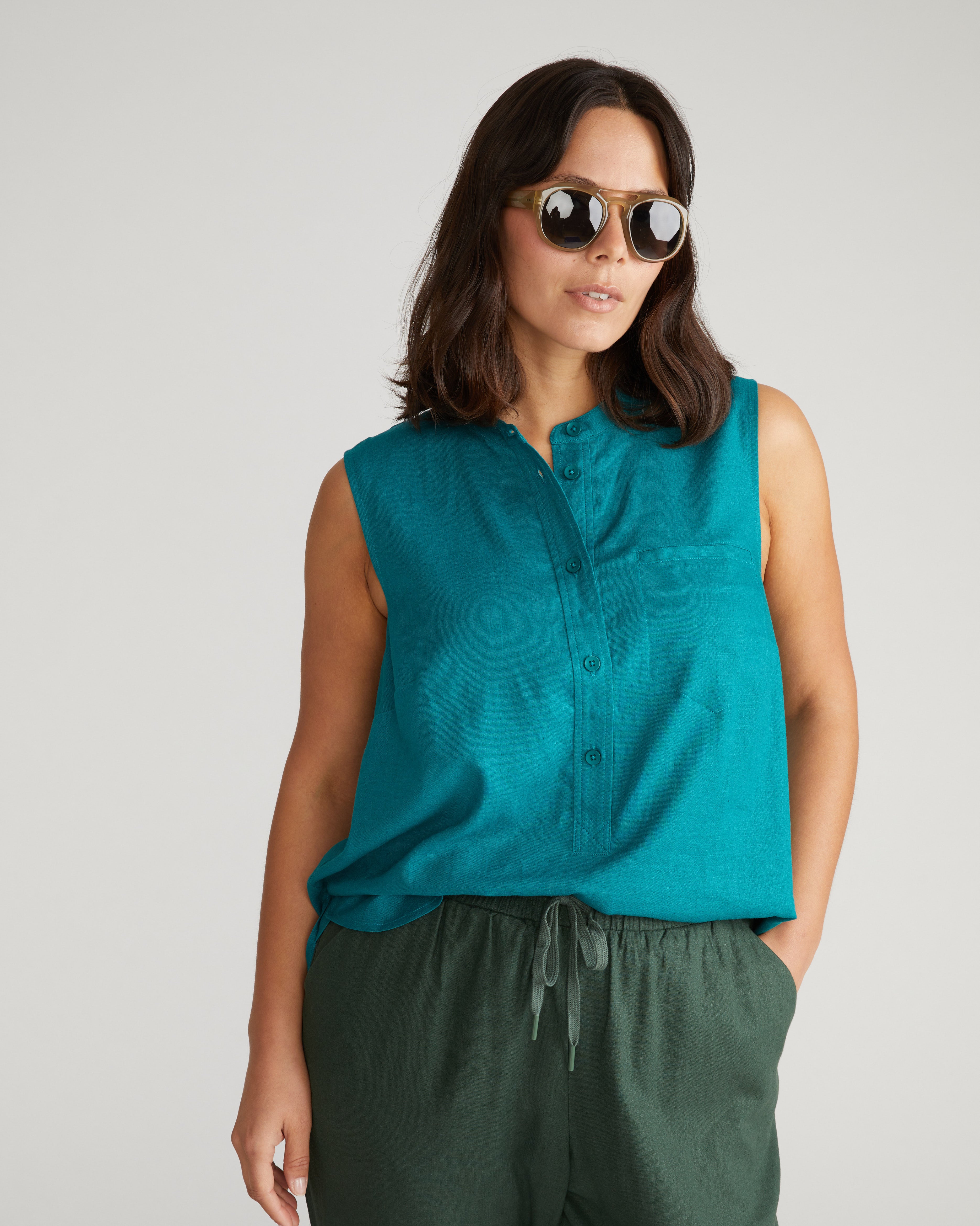 Cameo Linen Tunic - Aurora