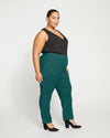 Meg Double Luxe Cigarette Pants - Forest Green