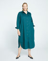 Odeon Stretch Poplin Shirtdress - Forest Green