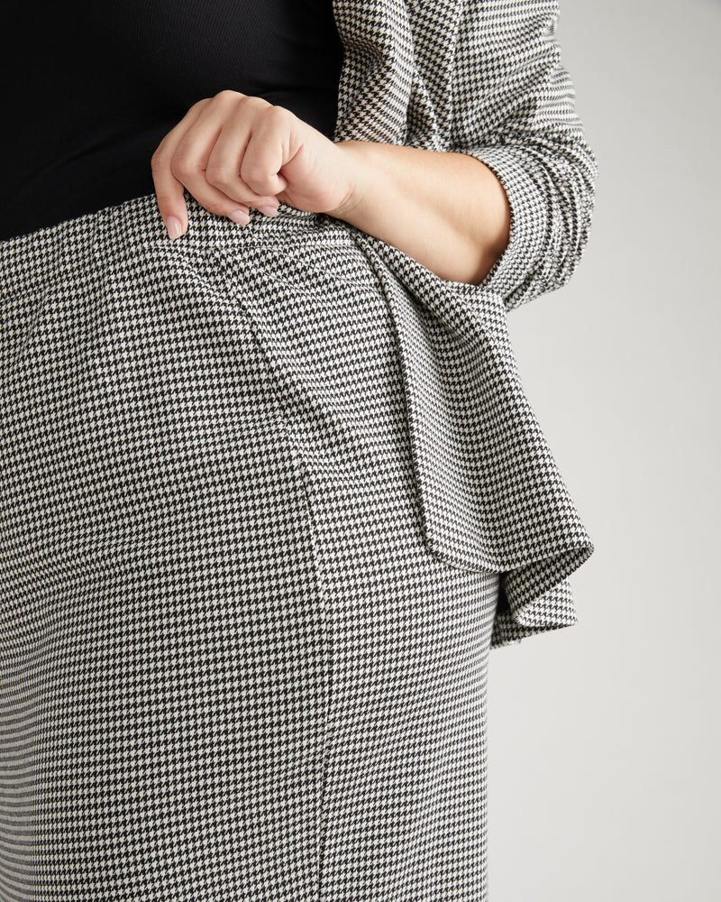 Danube Ponte Skirt - Black/White Houndstooth