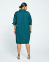 Stretch Poplin Rubicon Shirtdress - Forest Green