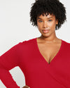 Statement Wrap Sweater - Vermilion Red