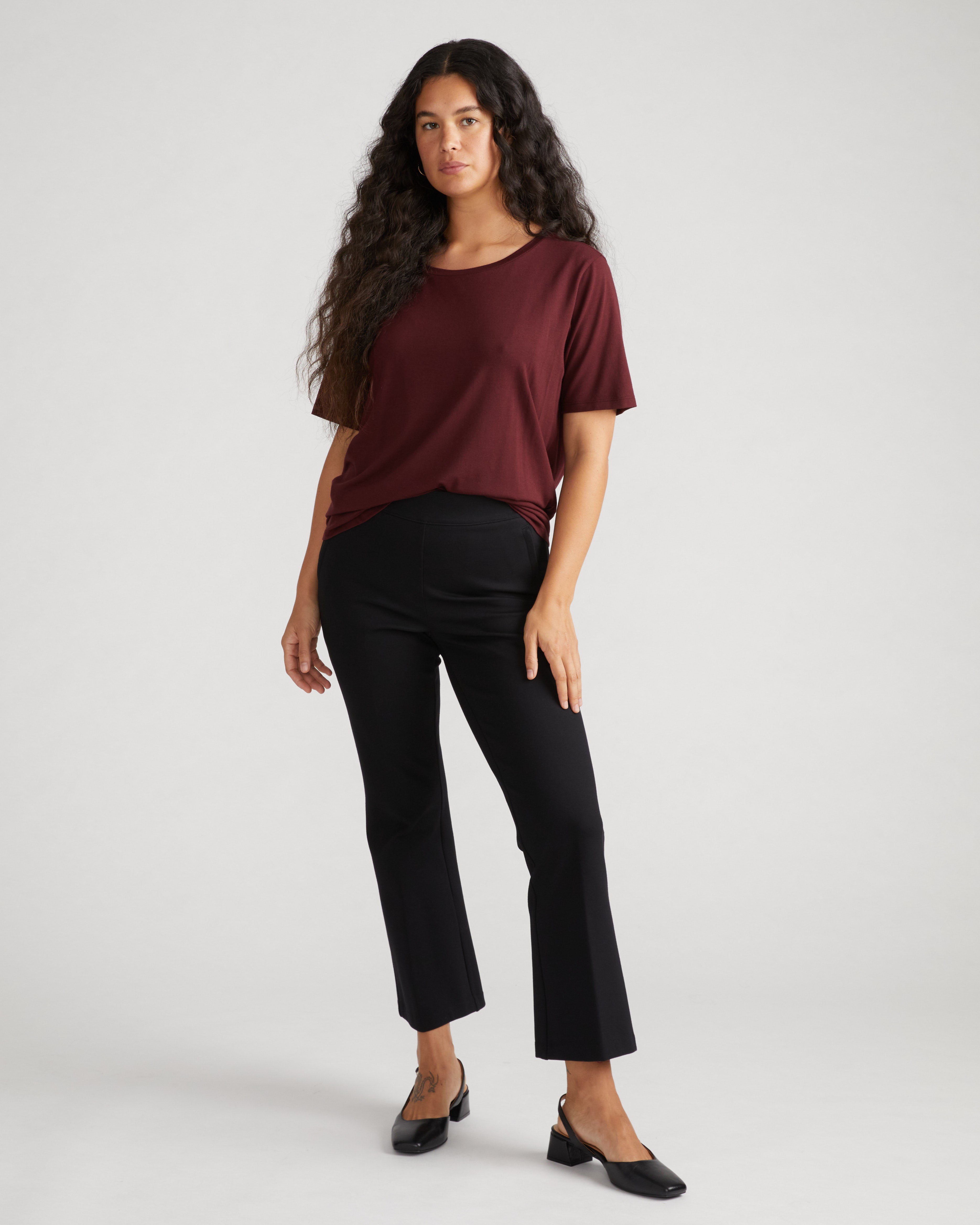 Amaya Ponte Kick Flare Pants - Black