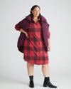 Maine Stretch Flannel Shirtdress - Cranberry Plaid