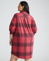 Maine Stretch Flannel Shirtdress - Cranberry Plaid