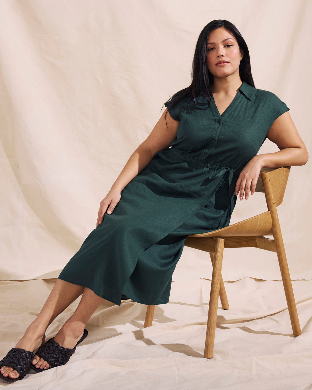 Laurel Linen Dress - Luscious Green