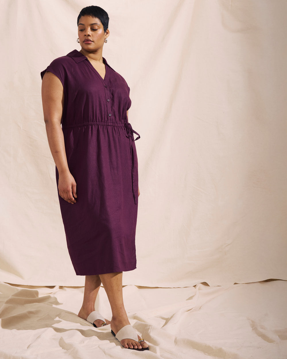 Laurel Linen Dress - Acai