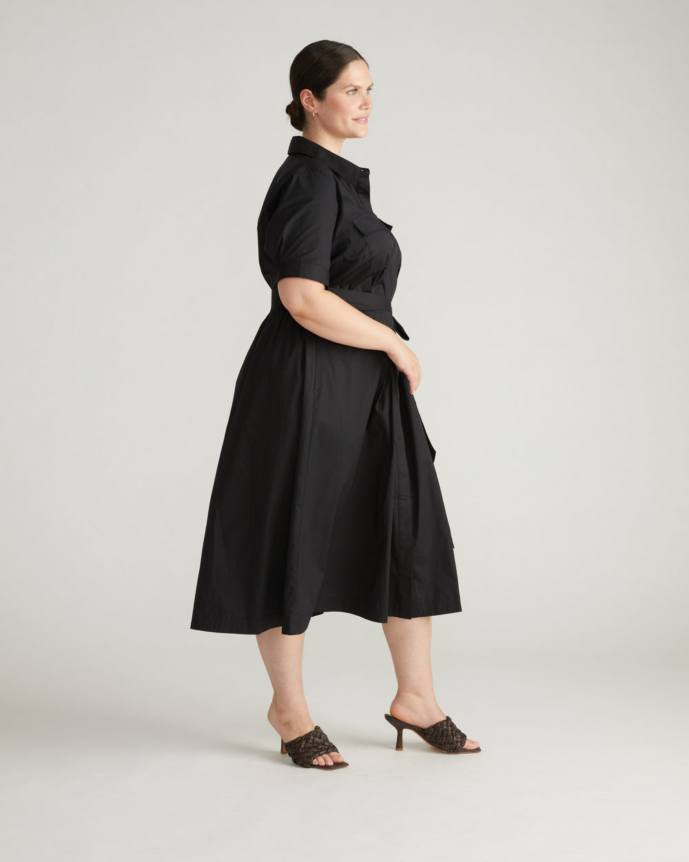 City Poplin Shirtdress - Black