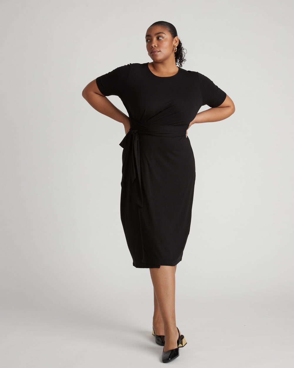 Delilah Liquid Jersey Dress - Black