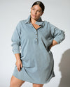 Stretch Cotton Chambray Rubicon Shirtdress - Heritage Blue