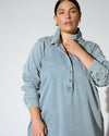 Stretch Cotton Chambray Rubicon Shirtdress - Heritage Blue