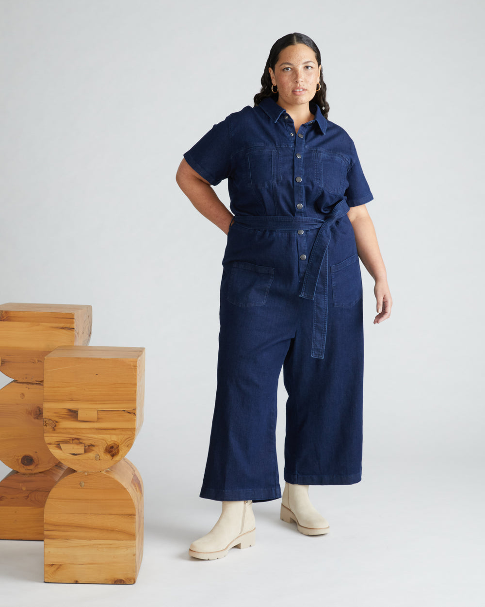 Kate Denim Jumpsuit - Dark Indigo