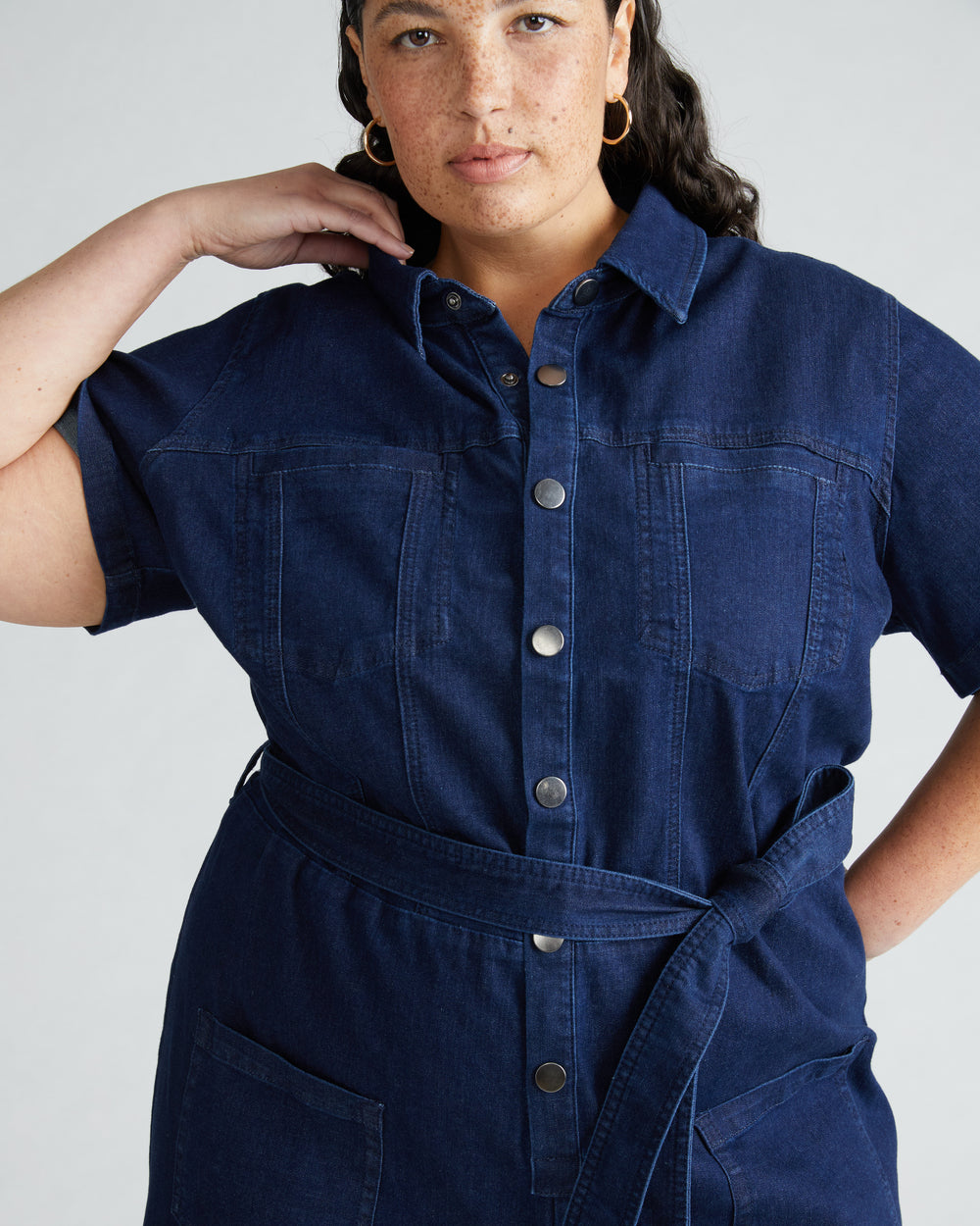 Kate Denim Jumpsuit - Dark Indigo