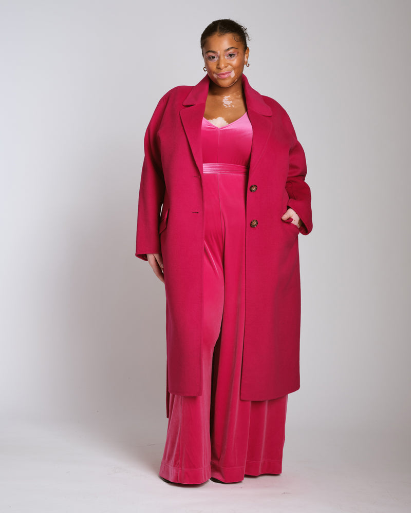 Midnight Velvet Jumpsuit - Cerise