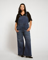 Casey Wide Leg Denim Overalls - Princeton Blue