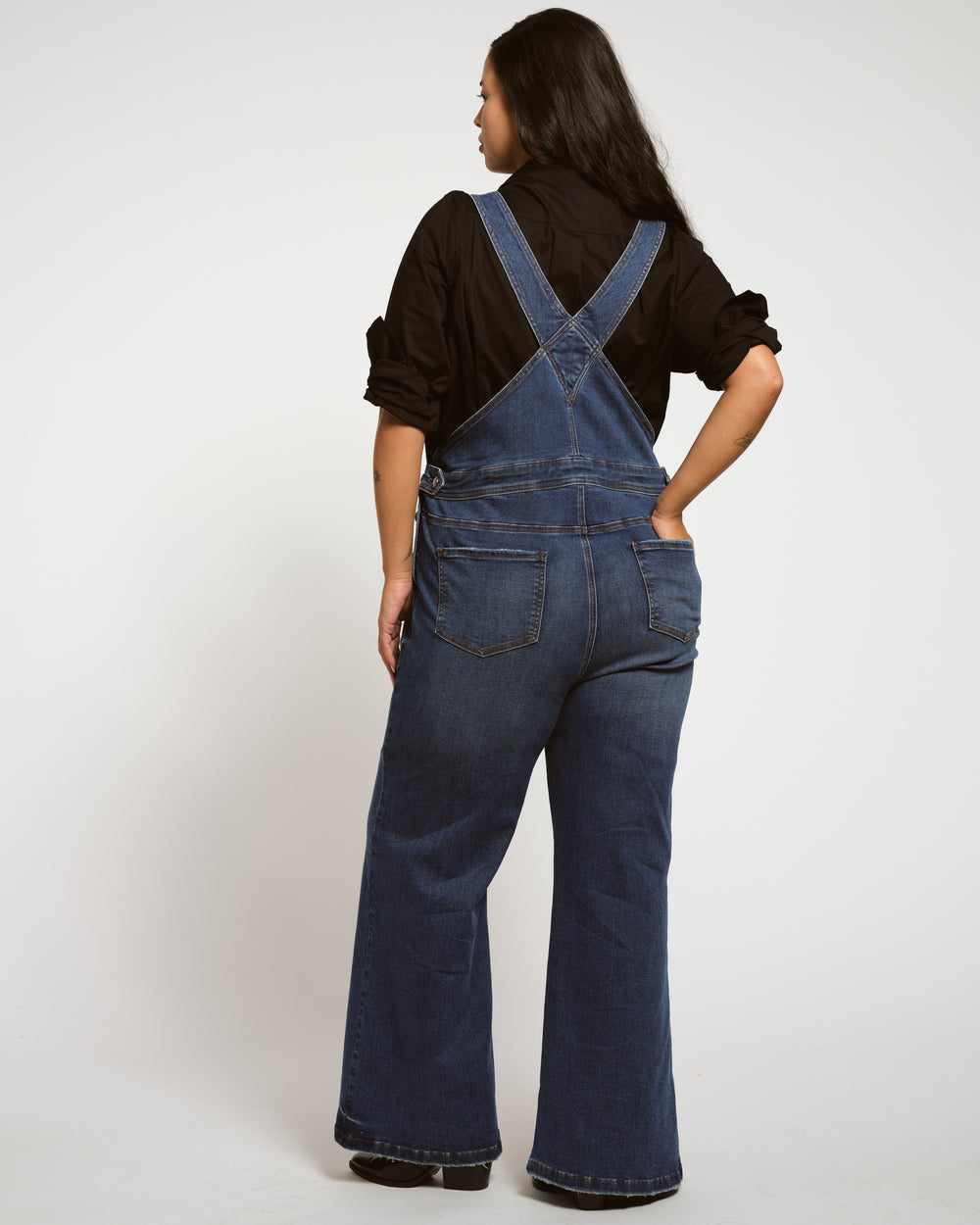 Casey Wide Leg Denim Overalls - Princeton Blue