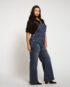 Casey Wide Leg Denim Overalls - Princeton Blue