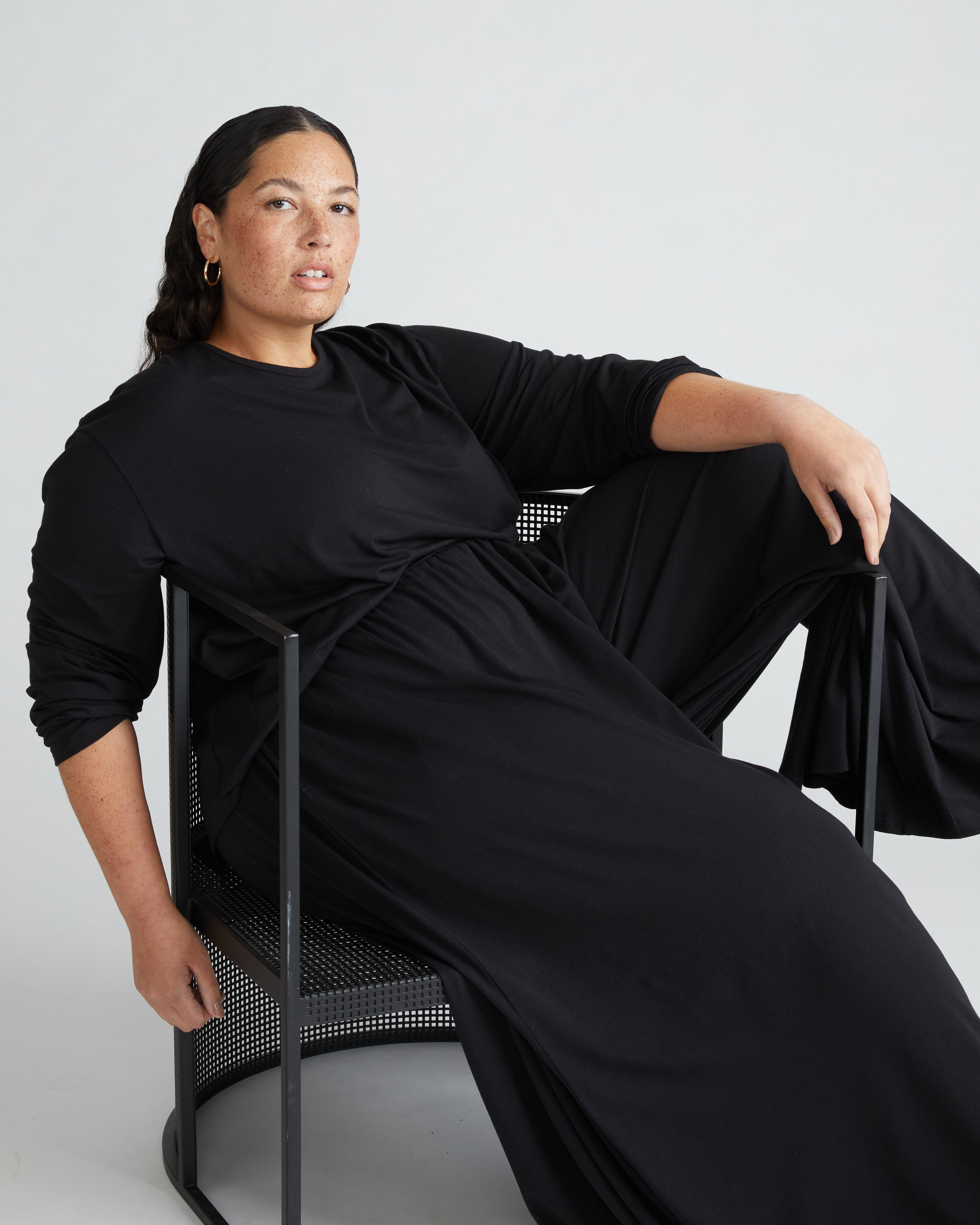 Isadora Wide Leg Lounge Pants - Black