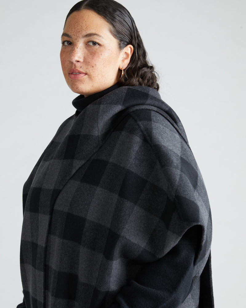 Tilda Cape - Greyscale Plaid