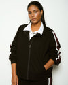 Camden Ponte Bomber Jacket - Black with White/Acai Stripe