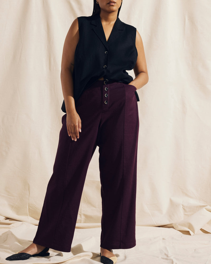 Coastal Linen Pants - Acai