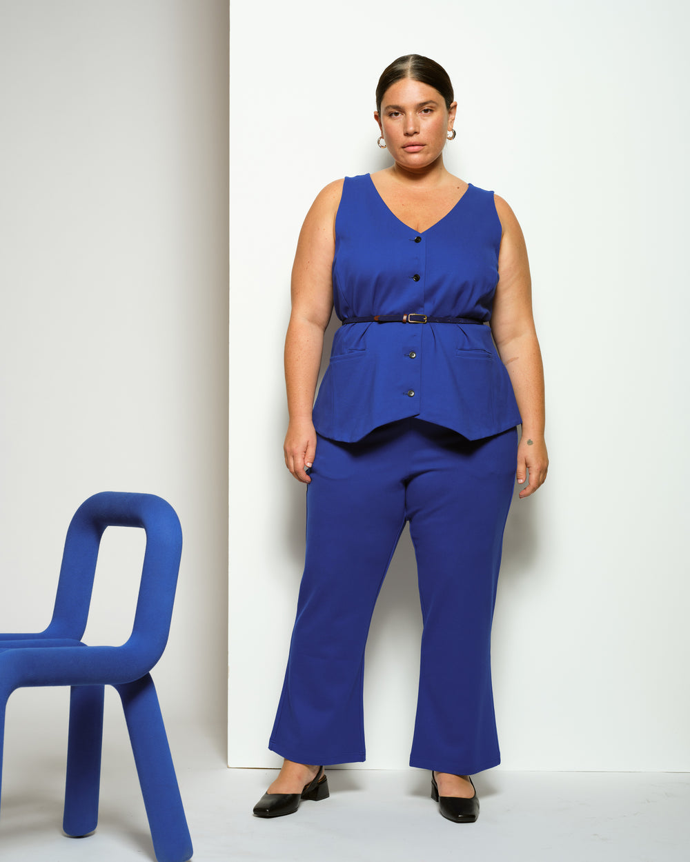 Amaya Ponte Kick Flare Pants - Tanzanite