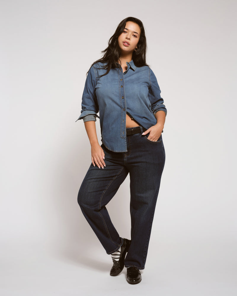 Seine High Rise Straight Leg Jean 29 Inch - Heritage Indigo