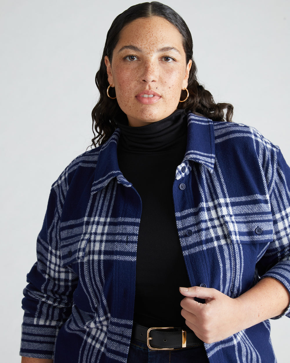 Maine Stretch Flannel Shirt - Ocean Plaid