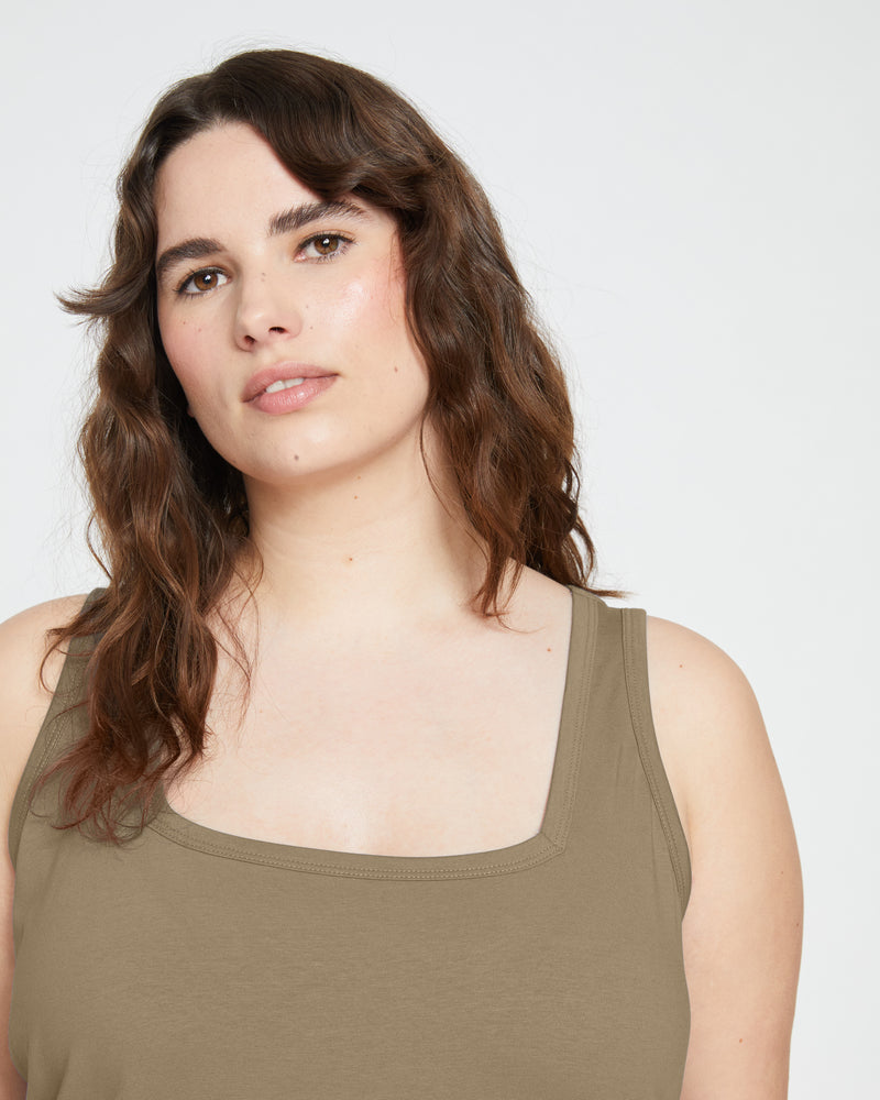 Square Neck Tank Top - Crocodile