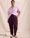 Dune Short Sleeve Linen Shirt - Lilac