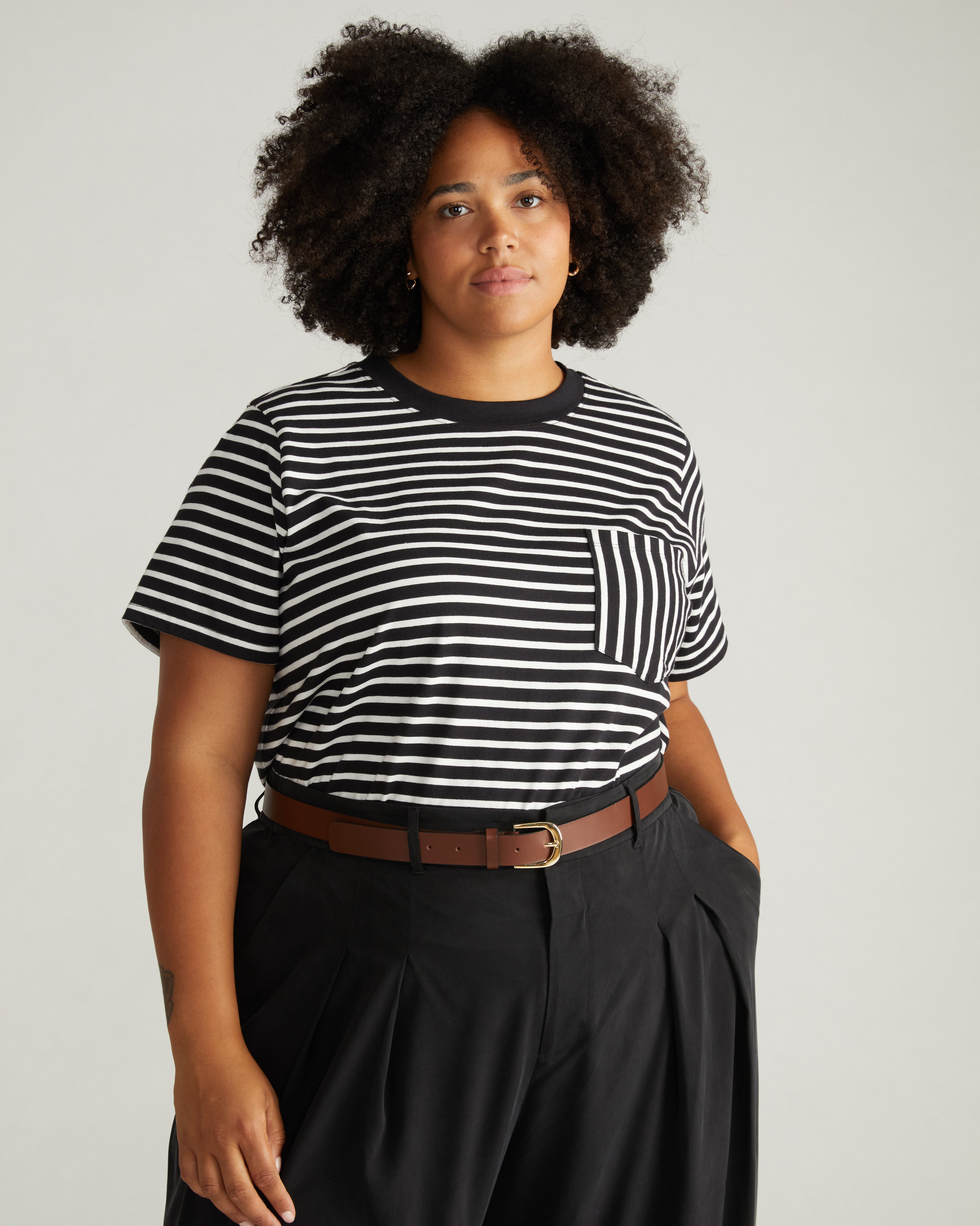 Breton Stripe Garcon Tee - Black/White Stripe