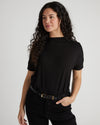 Petra Liquid Jersey Top - Black