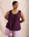 Henley Linen Tank - Acai