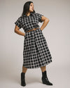 Sandy Stretch Poplin Shirtdress - Black/White Check