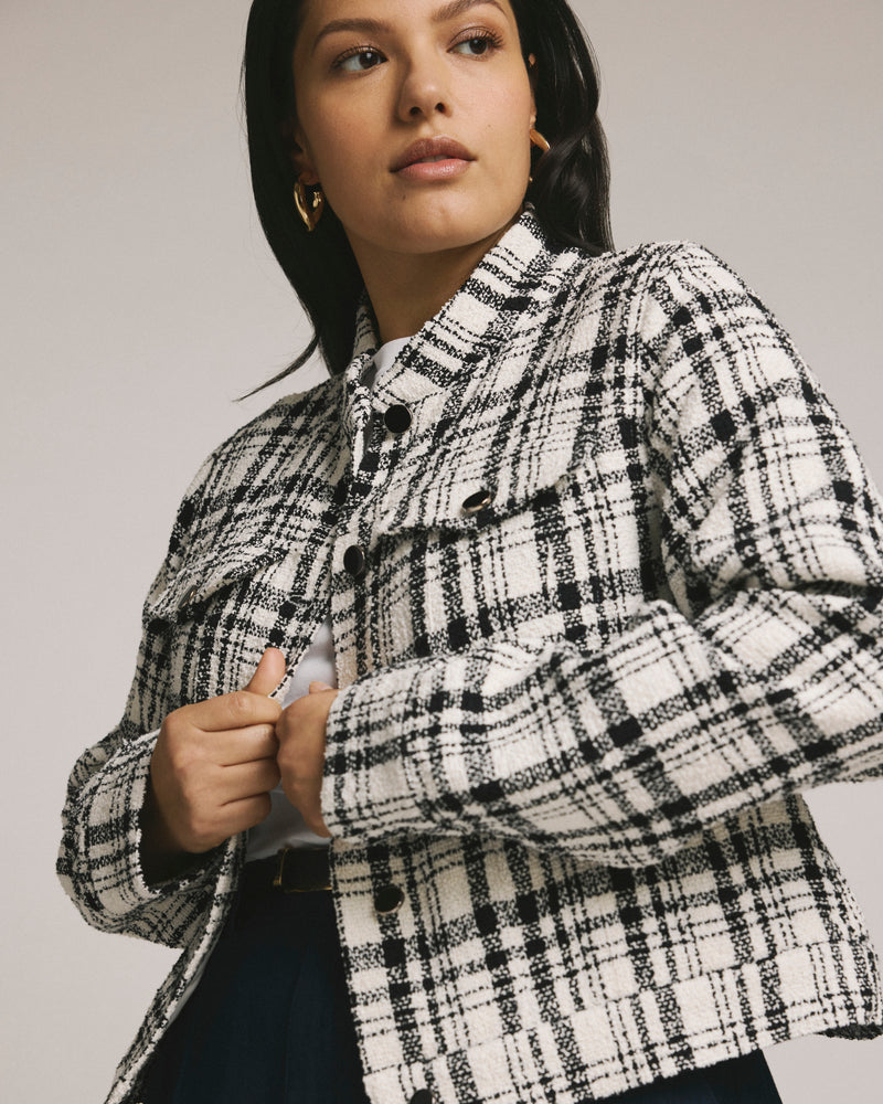 Tweed Lady Jacket - White/Black Plaid