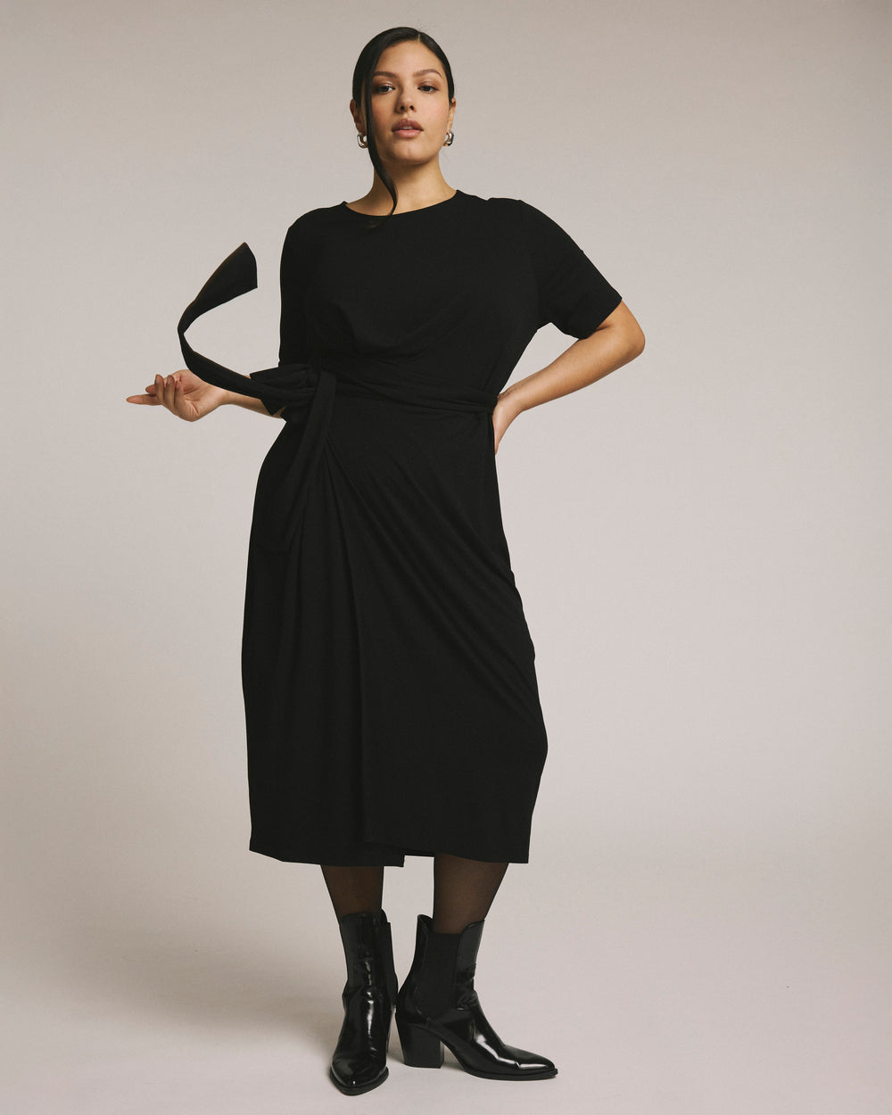 Delilah Liquid Jersey Dress - Black