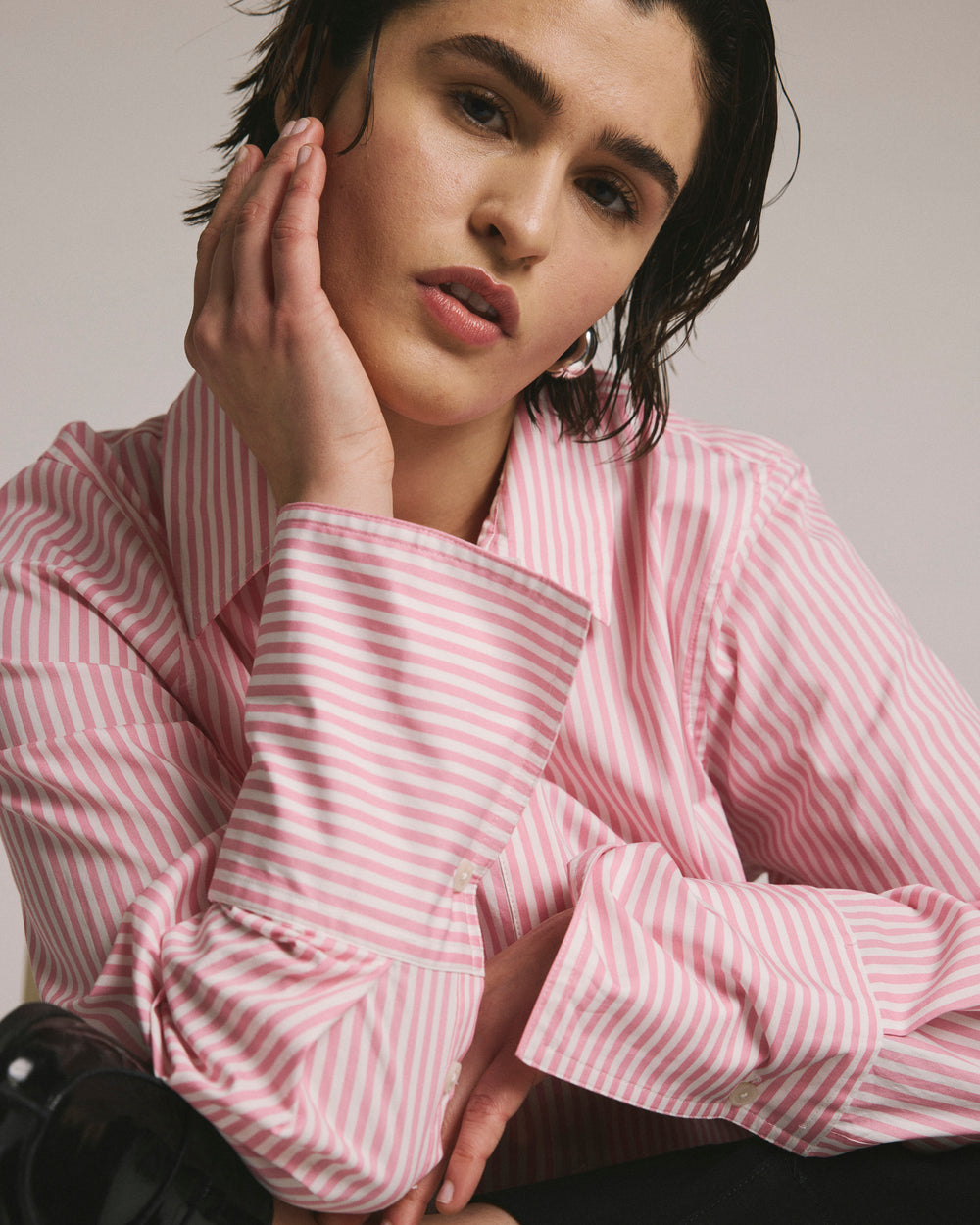 Henning x US Madison Shirt - Pink/White Stripe